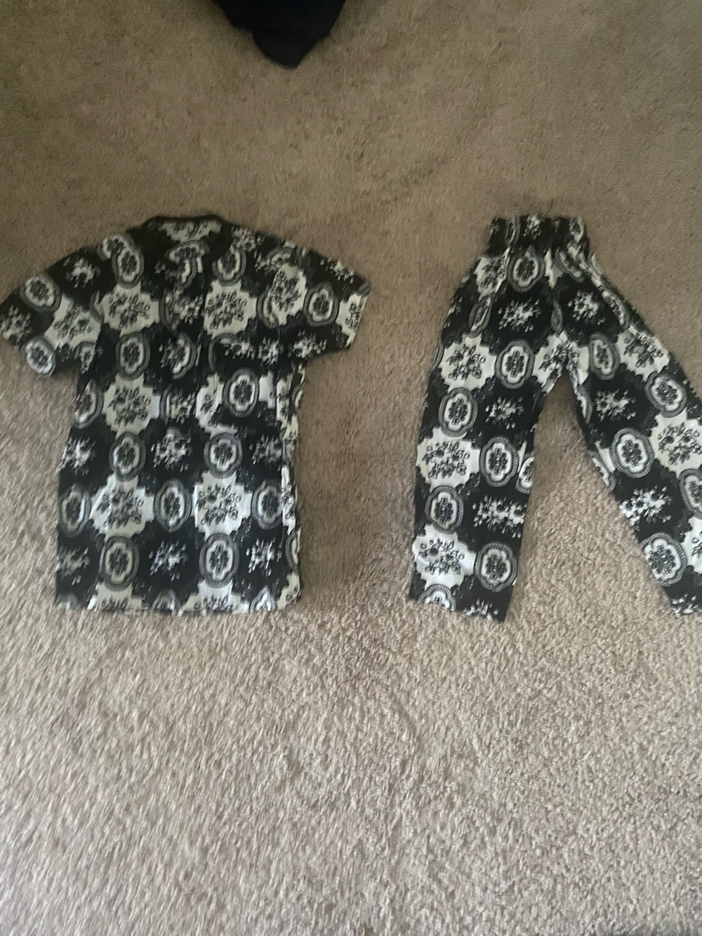 Kids Black and White African Native Two-Piece Outfit